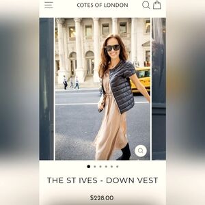 Navy Blue Cotes of London St Ives Down Puffer Vest. Sz XS